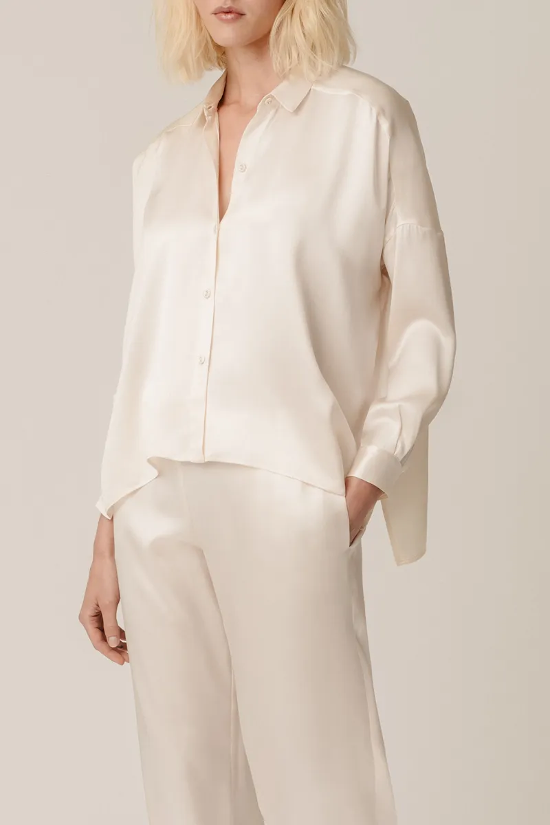 TARA ALMOND: ORGANIC SILK SHIRT