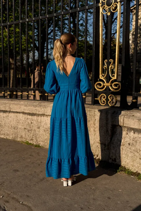 Taylor Long Dress in Openwork Cotton