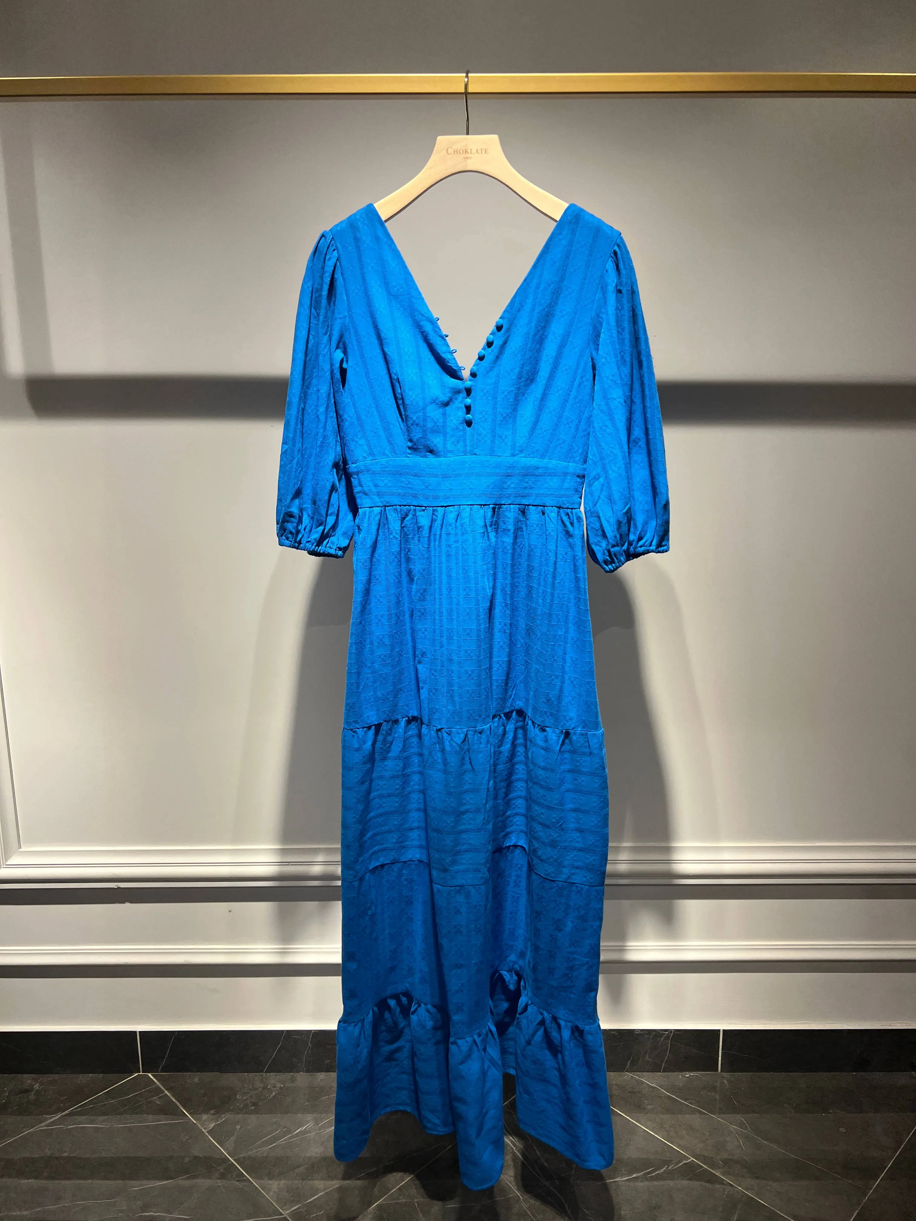 Taylor Long Dress in Openwork Cotton