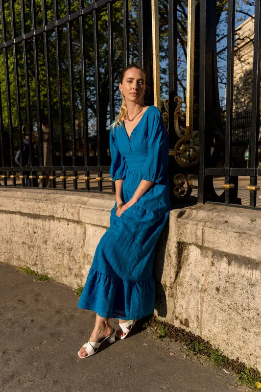 Taylor Long Dress in Openwork Cotton
