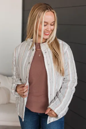 The World Awaits Quilted Puffer Jacket- Off-White
