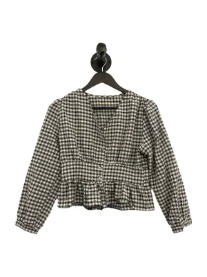 THRIFT- Gingham Long Sleeve Blouse - Medium