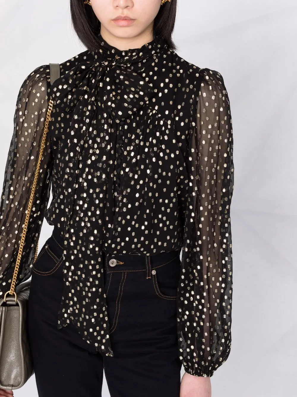 Tie neck blouse