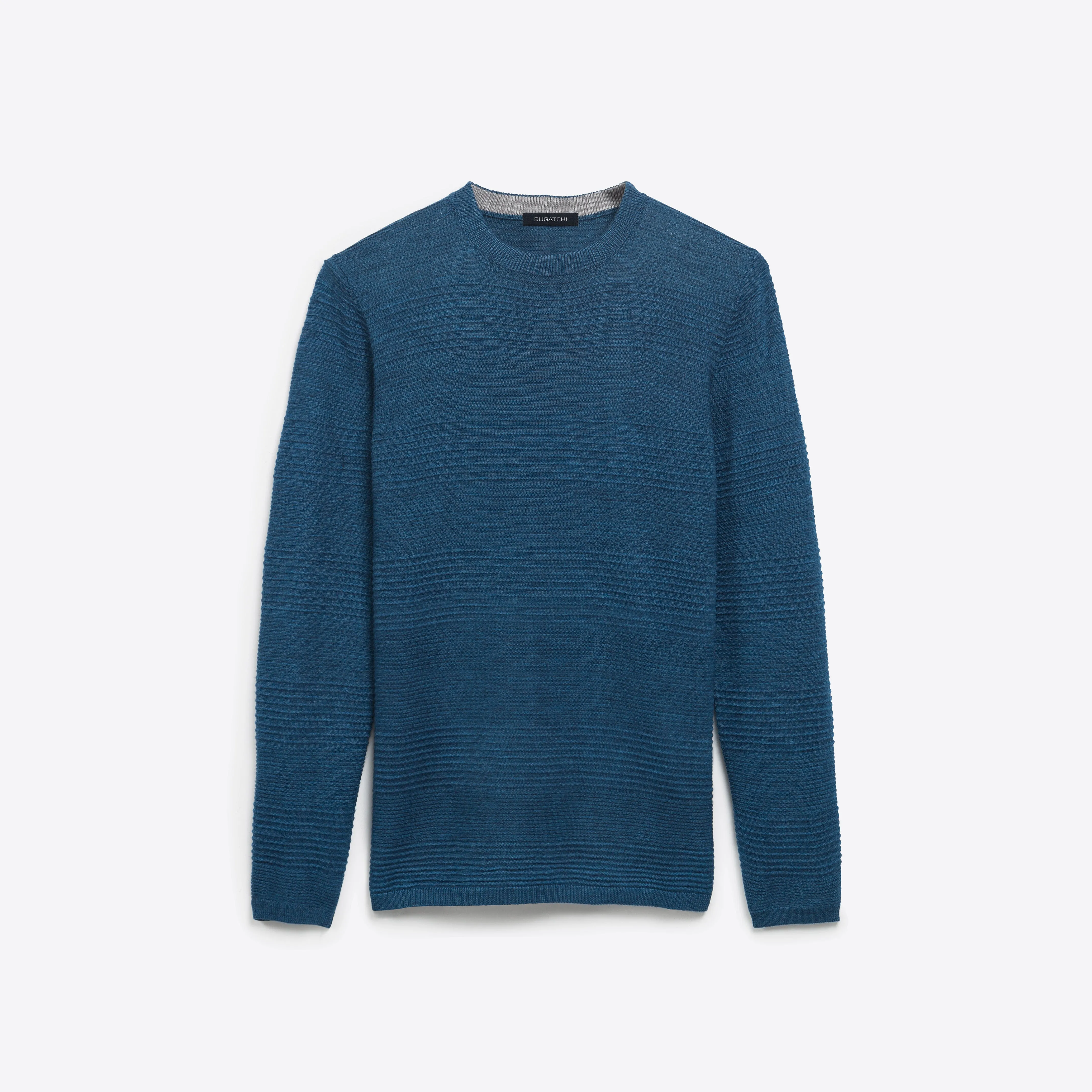 Tonal Block-Rib Crew Neck Sweater