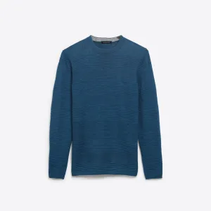 Tonal Block-Rib Crew Neck Sweater