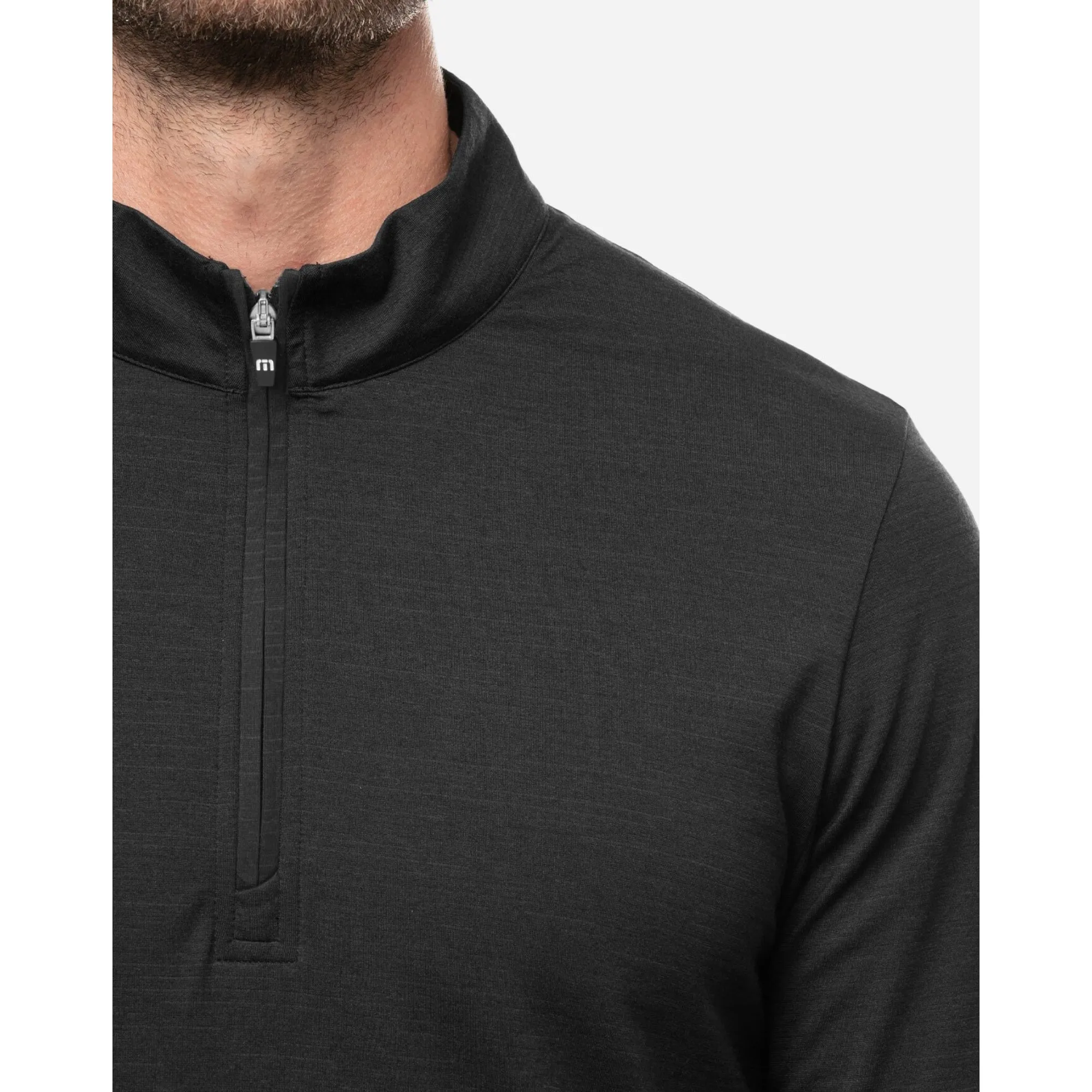 TRAVIS MATHEW MENS HAVASU 2.0 QUARTER ZIP PULLOVER - BLACK