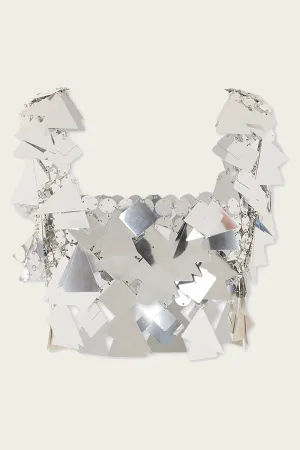 Triangle-Paillettes Metallic Top in Silver