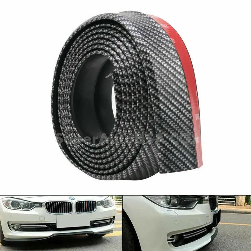 Universal Bumper Lip Splitter Body Spoiler Skirt Protector 100" (Carbon Fiber Print)