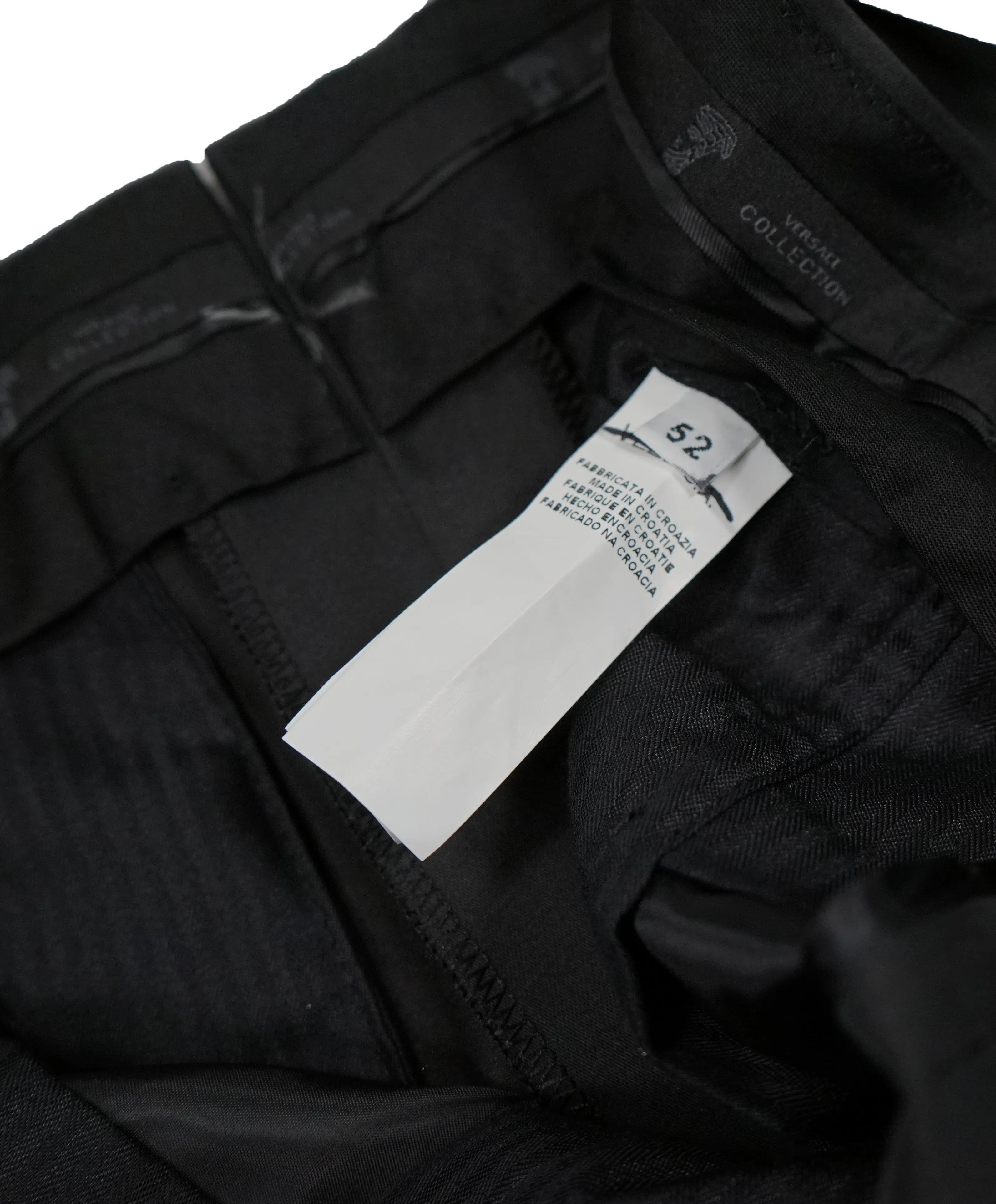 VERSACE COLLECTION -  Hunter Green Logo Button Cotton Pants - 36W