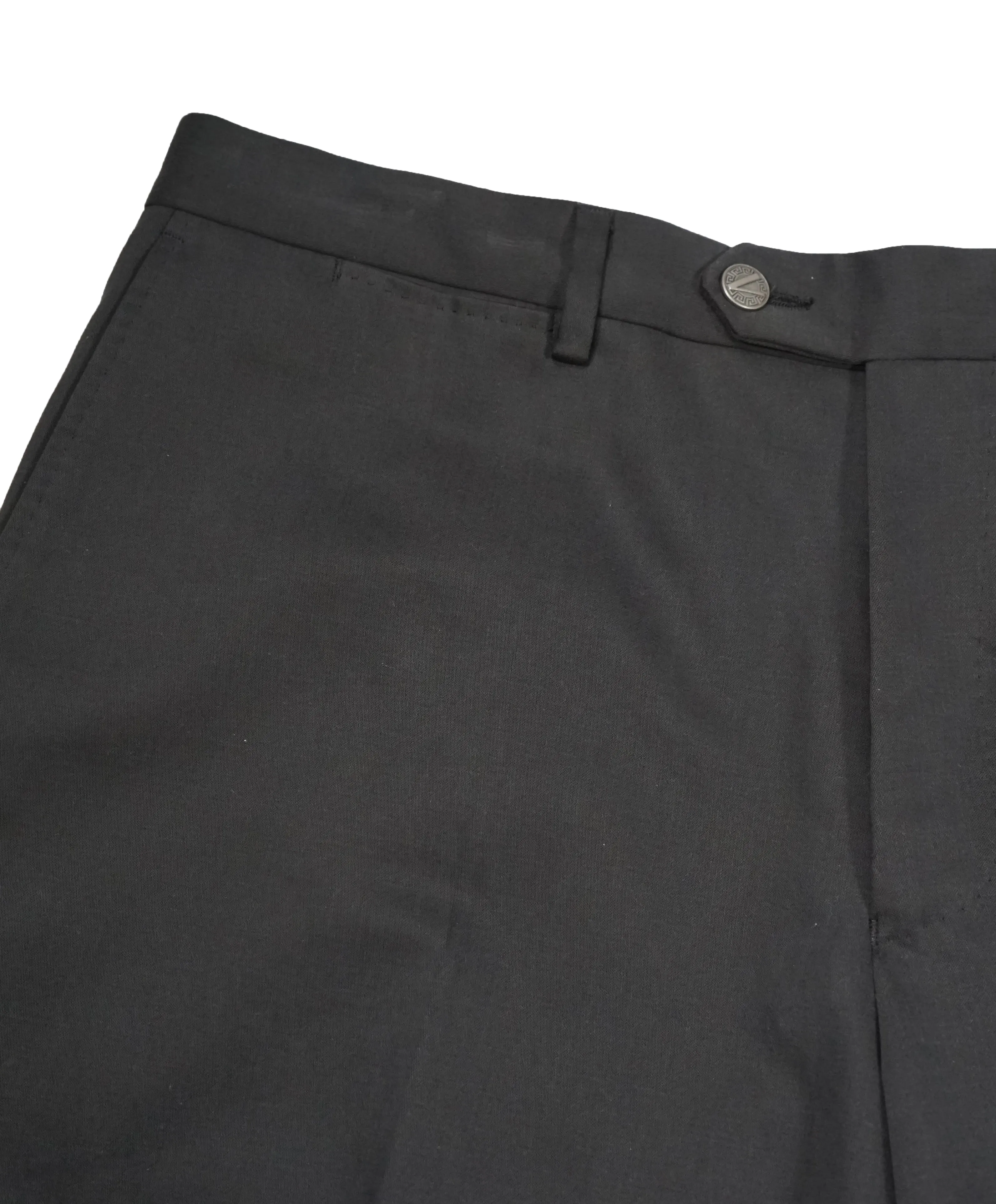 VERSACE COLLECTION -  Hunter Green Logo Button Cotton Pants - 36W