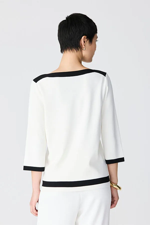WHITE CONTRAST MILANO SWEATER
