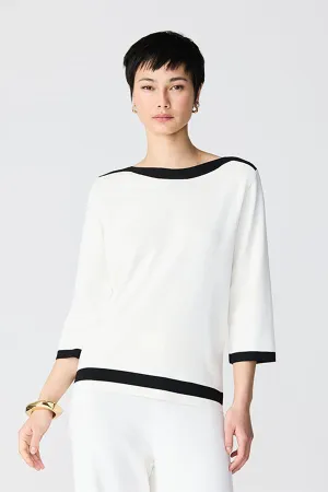 WHITE CONTRAST MILANO SWEATER