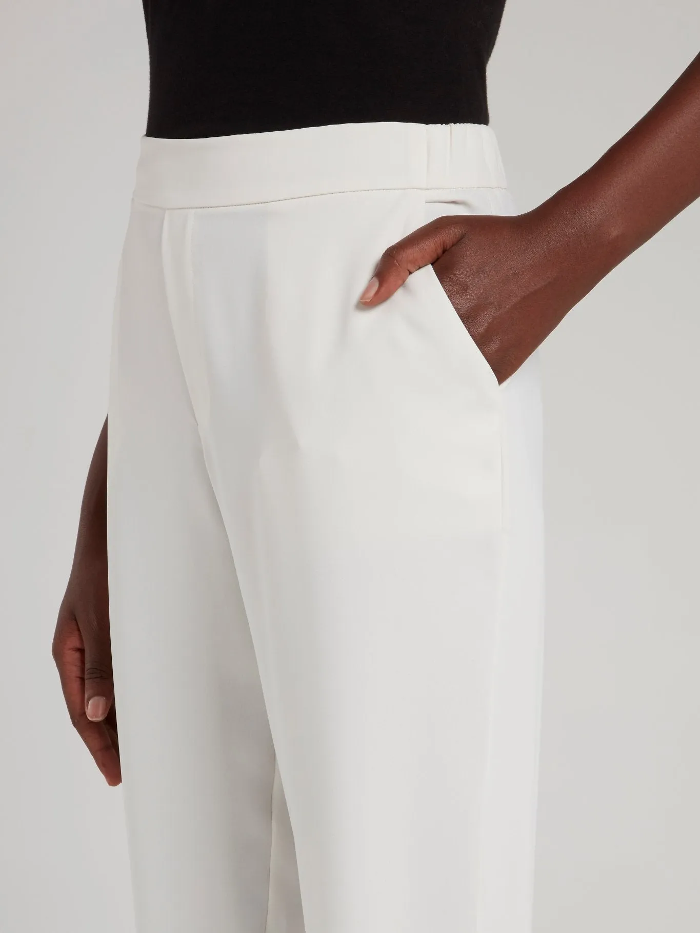 White High Waist Tapered Pants