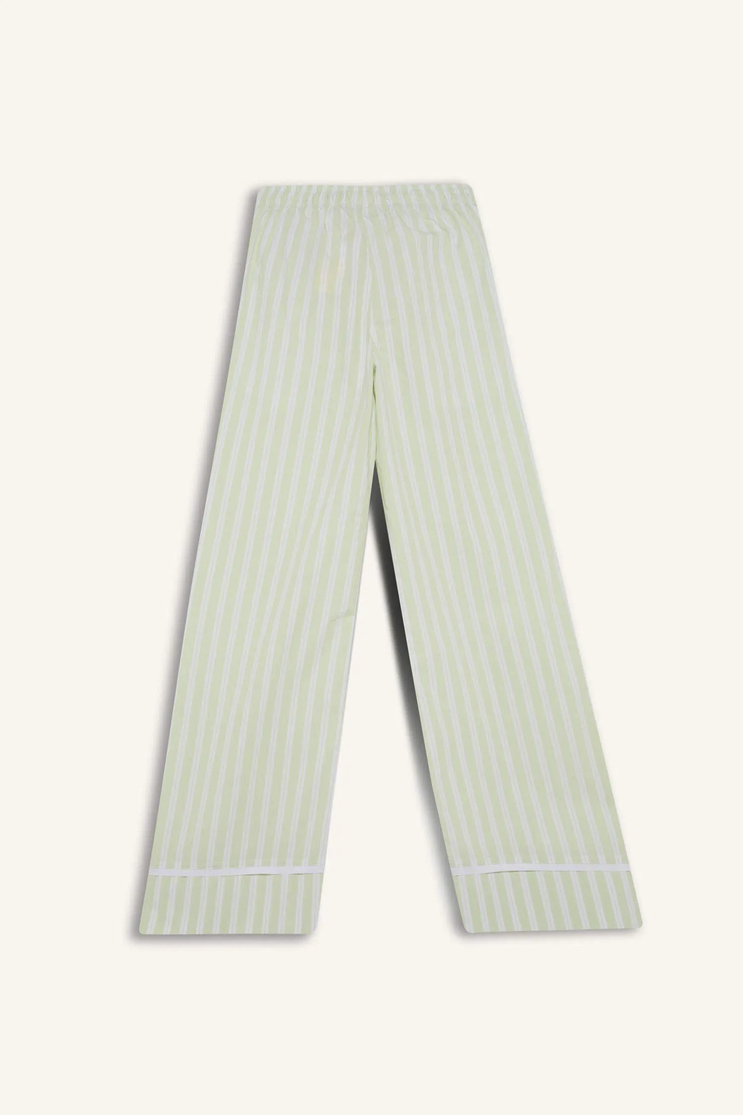 Wide Leg Striped High Waist Poplin Trousers