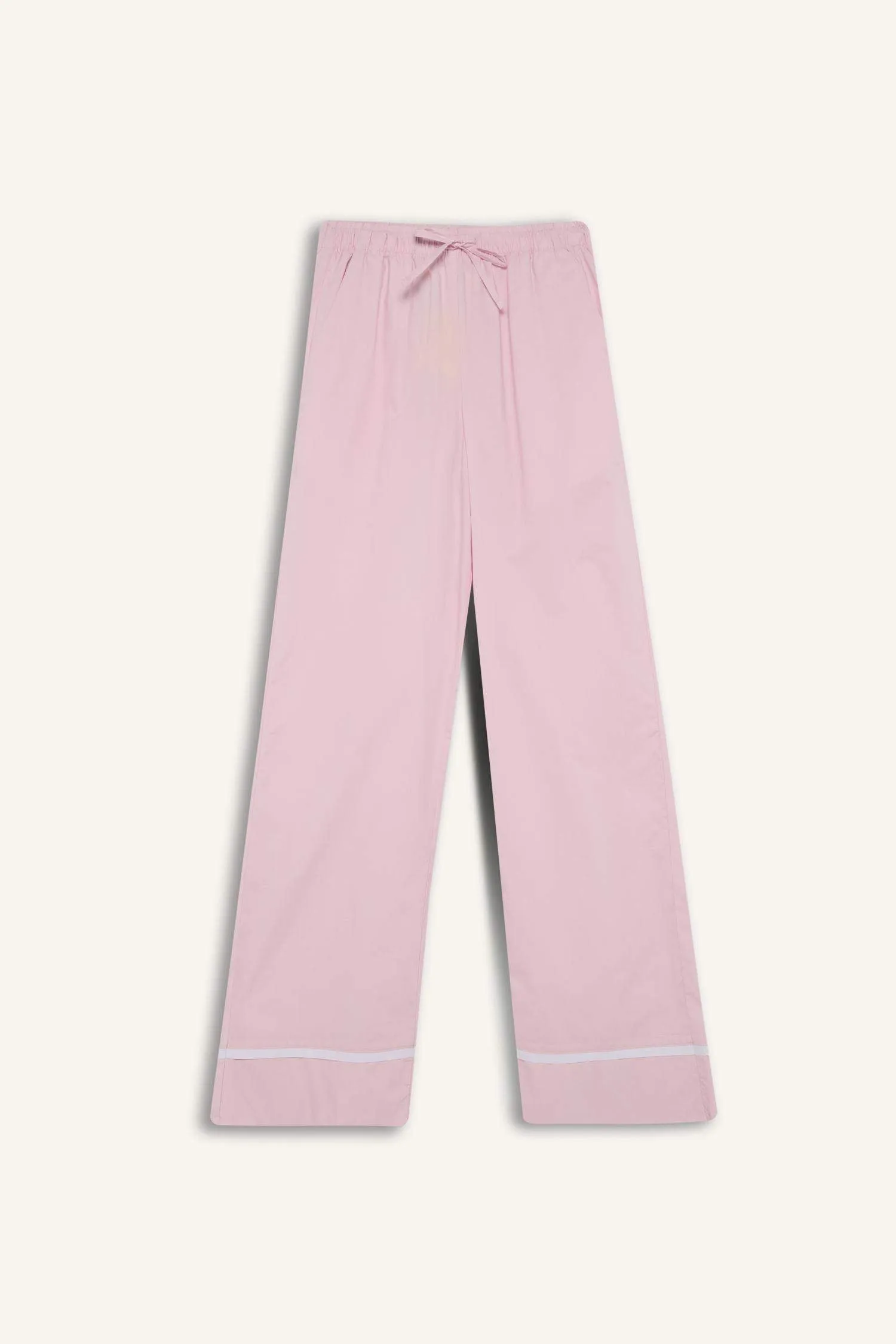 Wide Leg Striped High Waist Poplin Trousers
