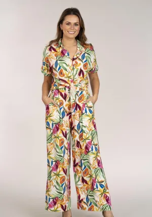 Wide Trousers - Tropical Print