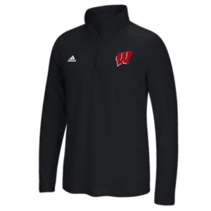 Wisconsin Badgers Adidas Black Ultimate 1/4 Zip Pullover