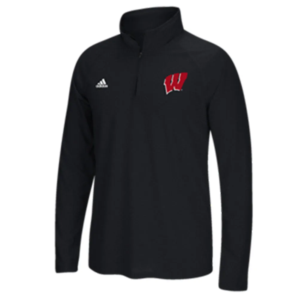 Wisconsin Badgers Adidas Black Ultimate 1/4 Zip Pullover