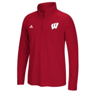 Wisconsin Badgers Adidas Red Ultimate 1/4 Zip Pullover