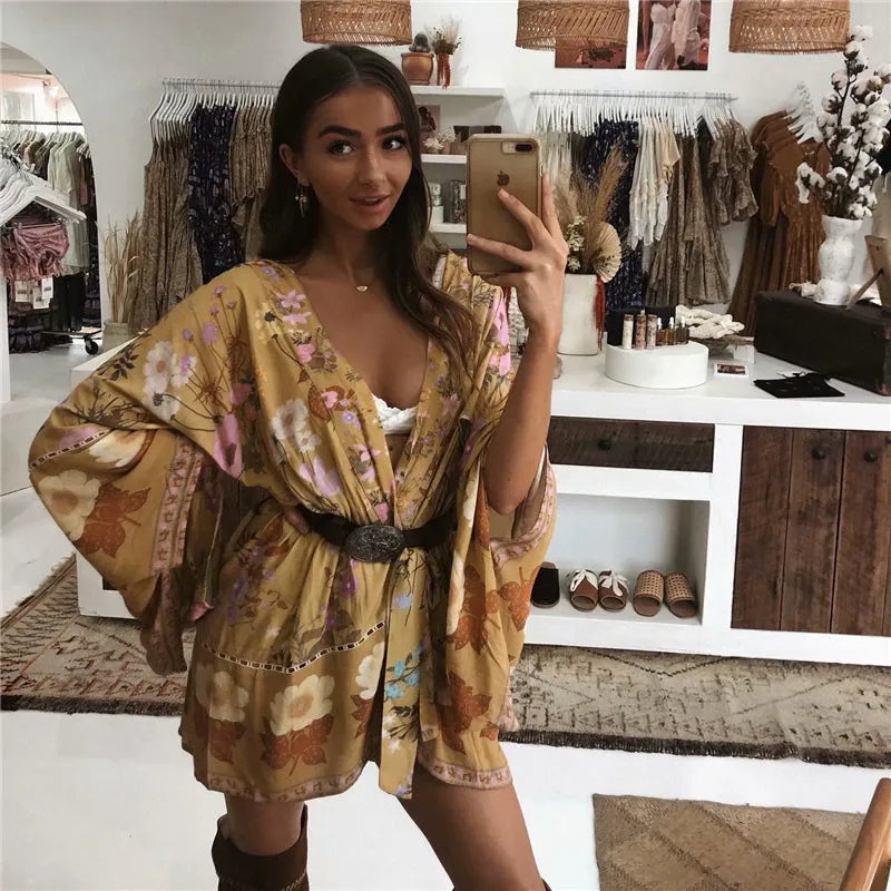 women floral print beach dresses