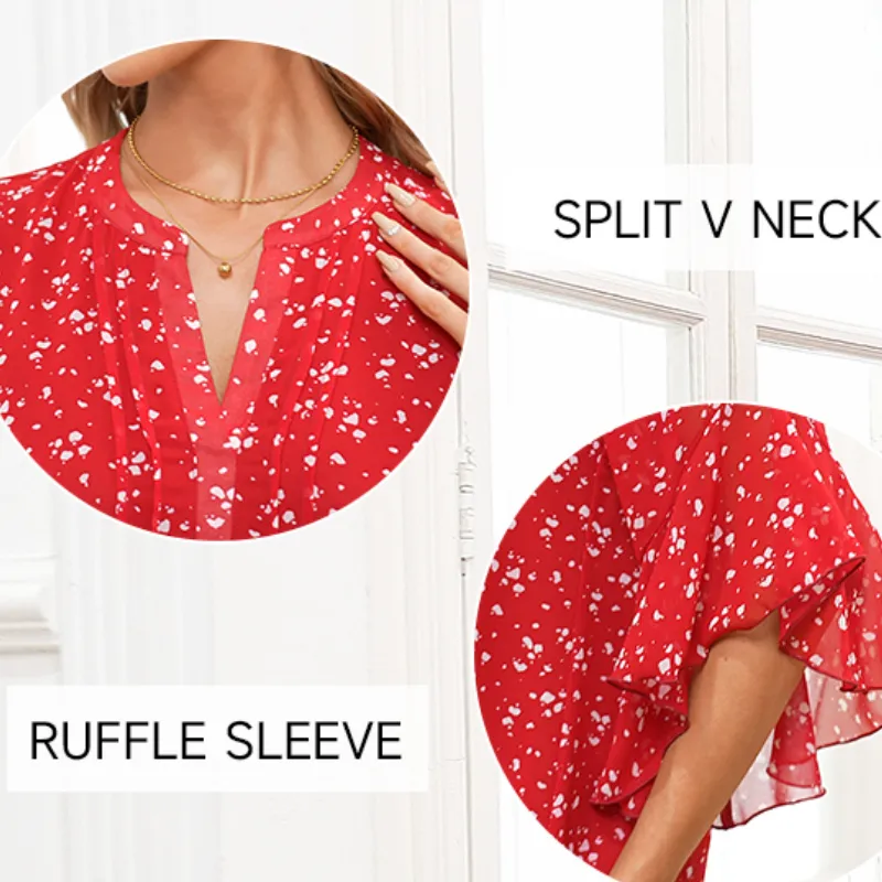 Women's 3/4 Sleeve Chiffon Blouse – Elegant Business Casual Top