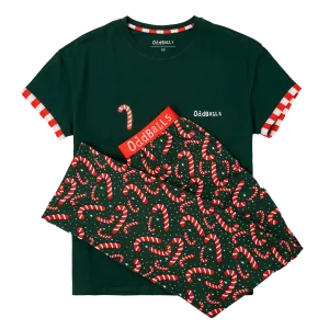 Womens Long Pyjamas - Candy Canes - Trousers & T-Shirt