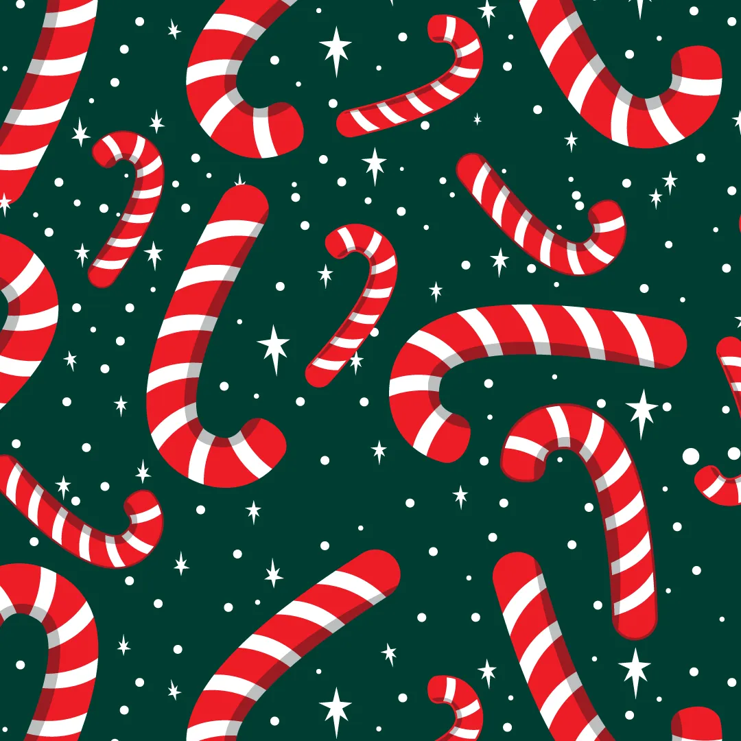 Womens Long Pyjamas - Candy Canes - Trousers & T-Shirt