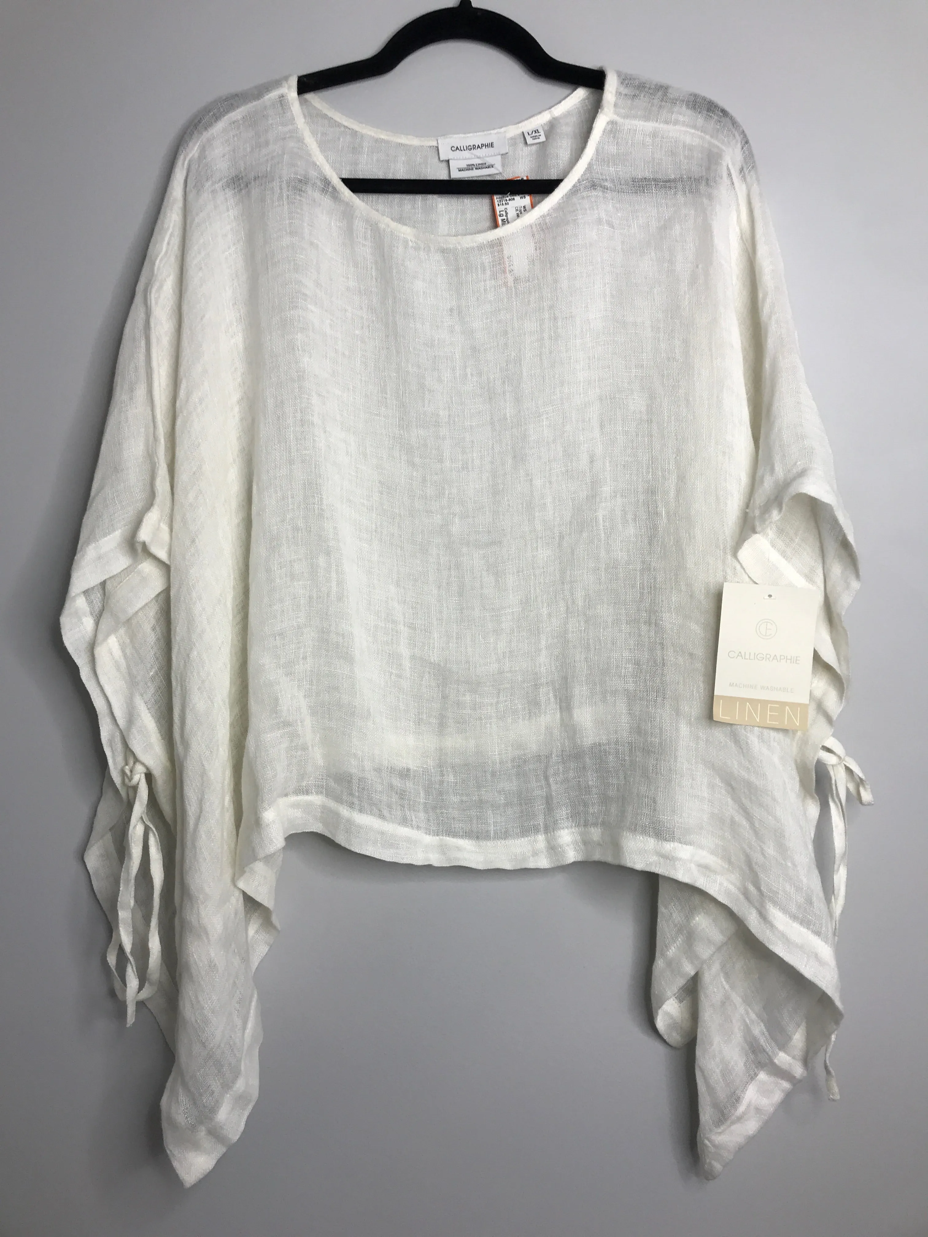 Womens Size Lg Misses White Calligraphie Tops