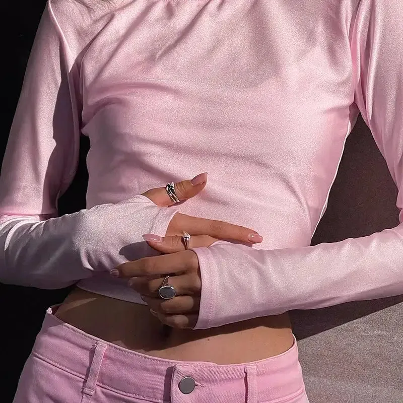 Y2K Soft Girl Shimmer Jacket for Playful Sophistication