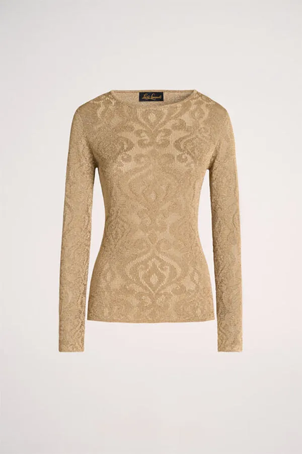 ZAMA GOLD DAMASK PULLOVER
