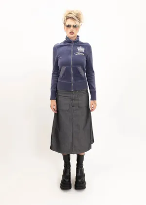 Zip front velour tracksuit jacket
